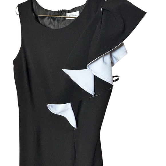 Calvin Klein Black Dress with Ruffle Woman’s Size 2/small - Picture 2 of 5